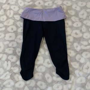 Lululemon Run Nothing to Hide Cropped Leggings sz 2 Black